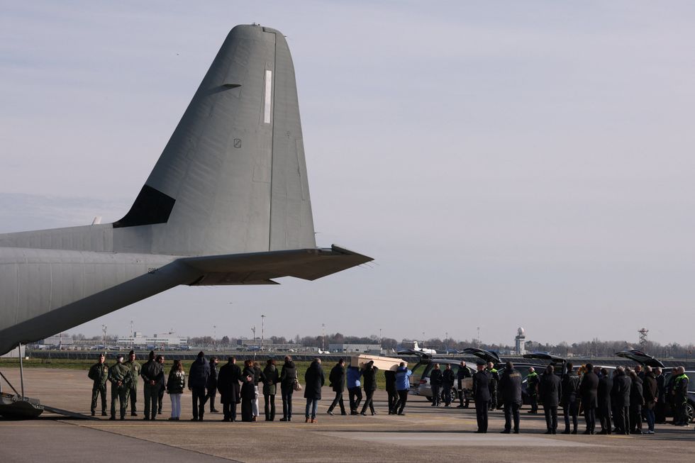 Body being carried off plane