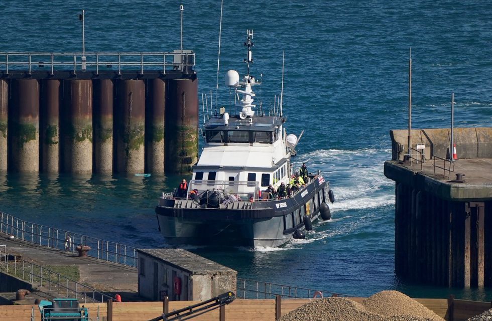 Border Force vessel arriving at Dover