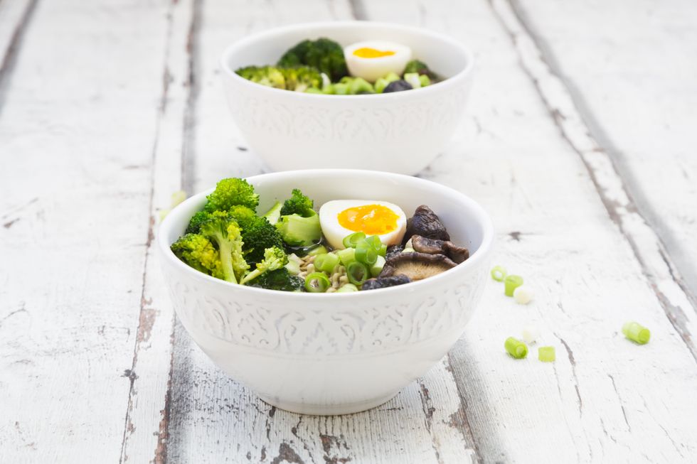Bowl of vegetarian food