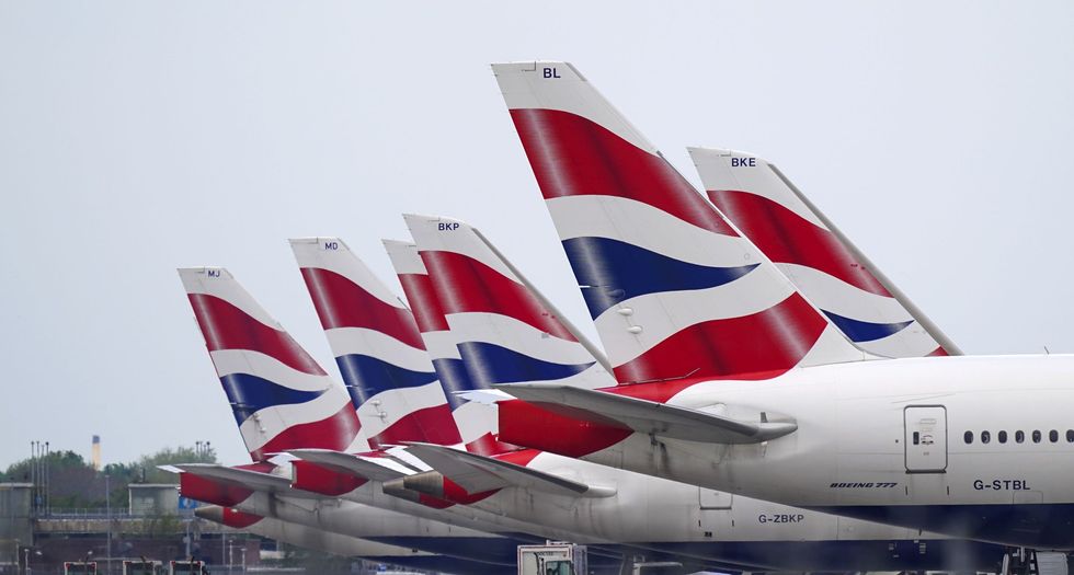 British Airways plane tails