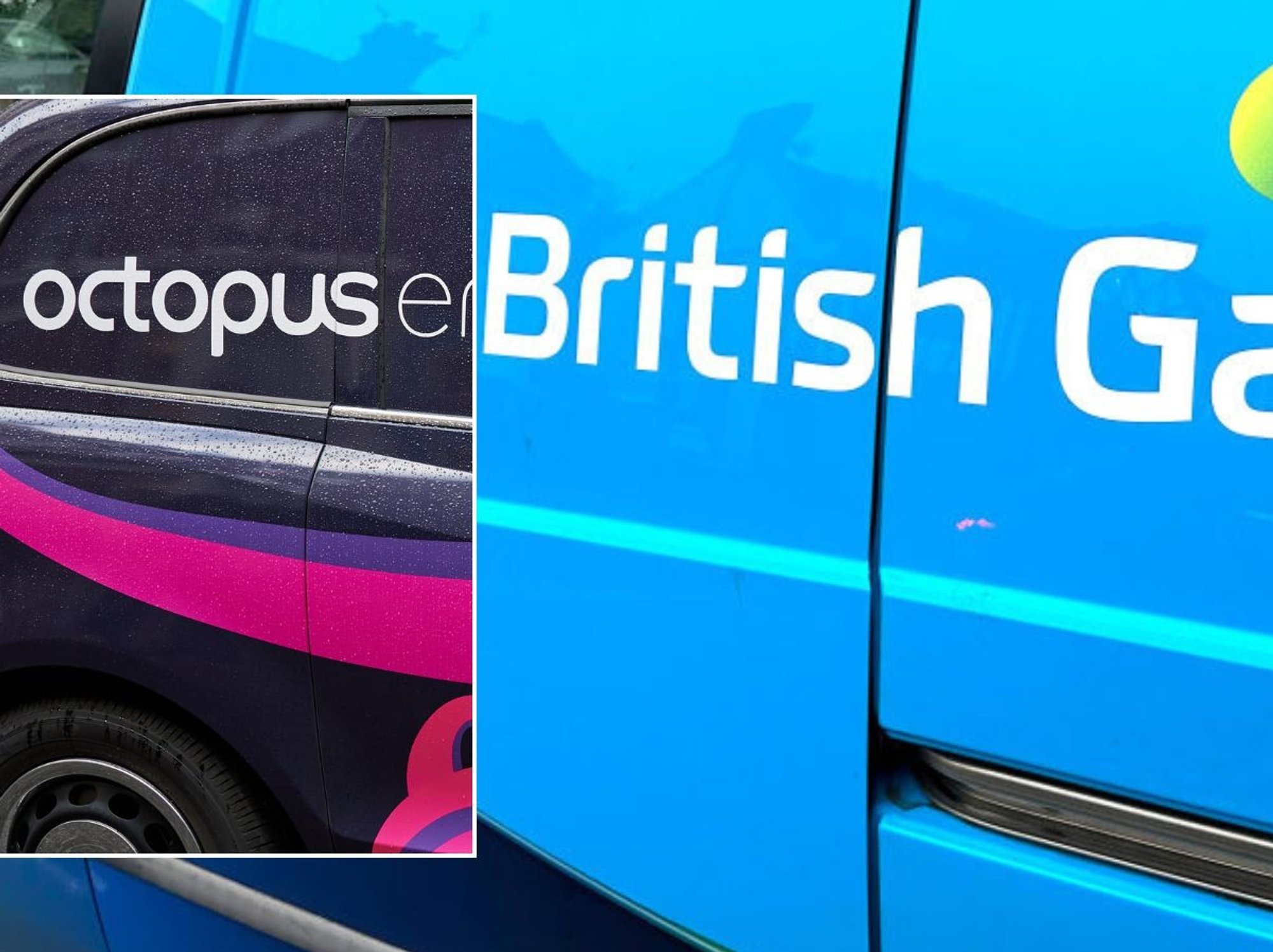British Gas and Octopus Energy vans