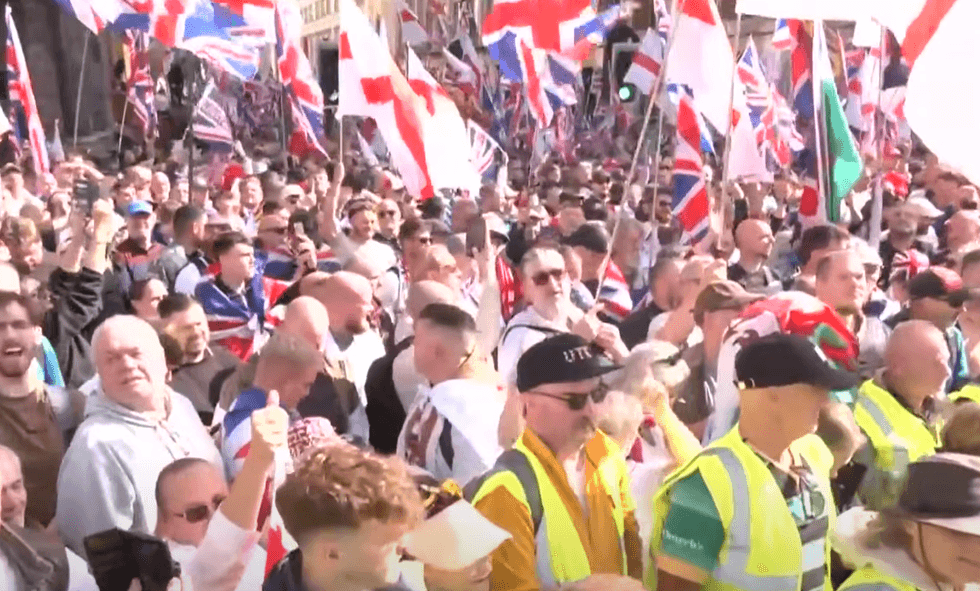 Britons in Waterloo ahead of the march