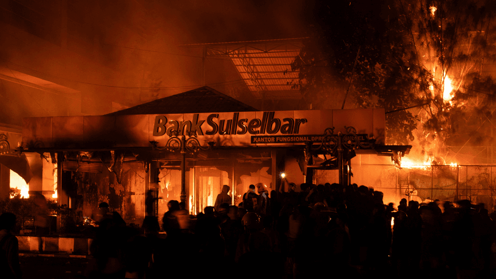 Building on fire