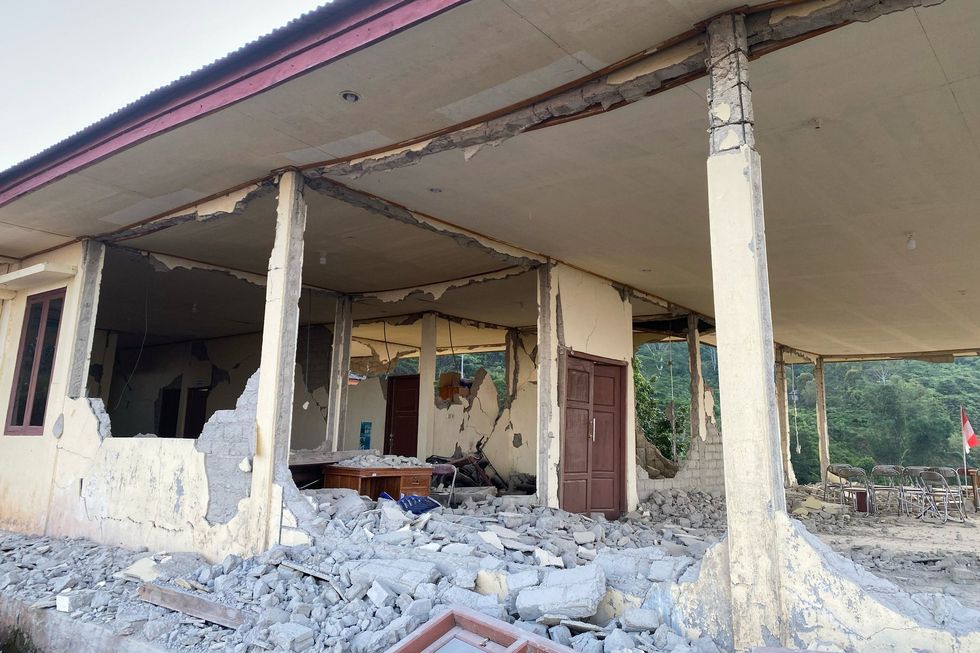 Building which has been devastated by Indonesia earthquake