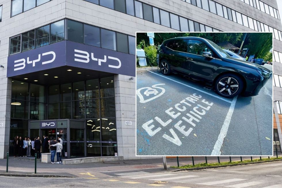 BYD HQ in Hungary and an electric car charging