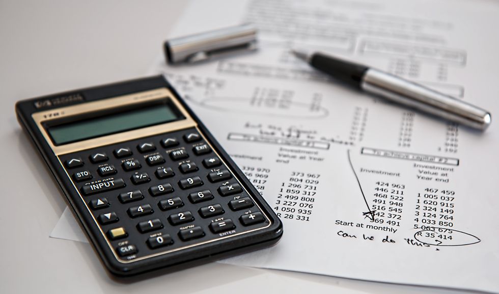 Calculator and finances in pictures