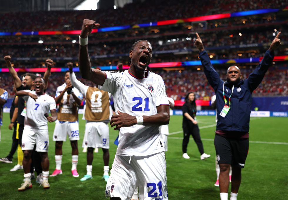 Cape Verde players celebrate their World Cup draw with Spain