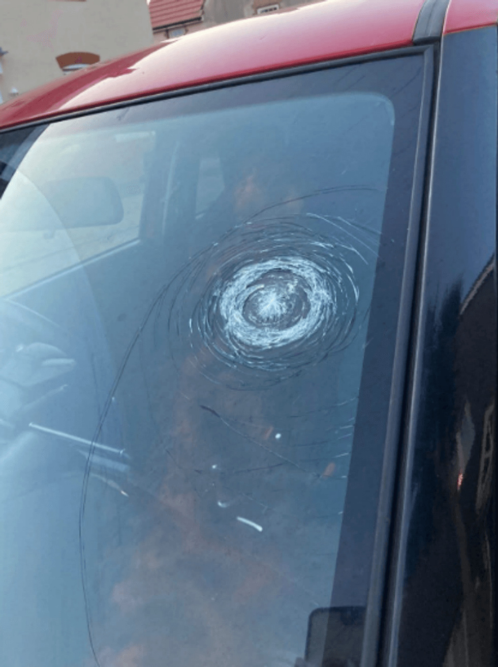 Car damage from rocks