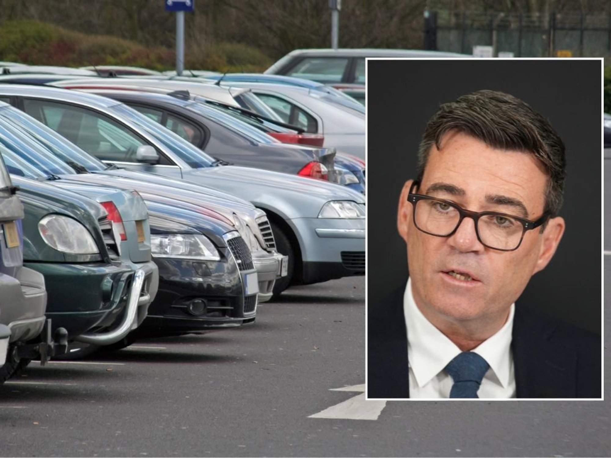 Car park and Andy Burnham