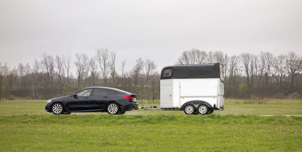 Car towing horsebox