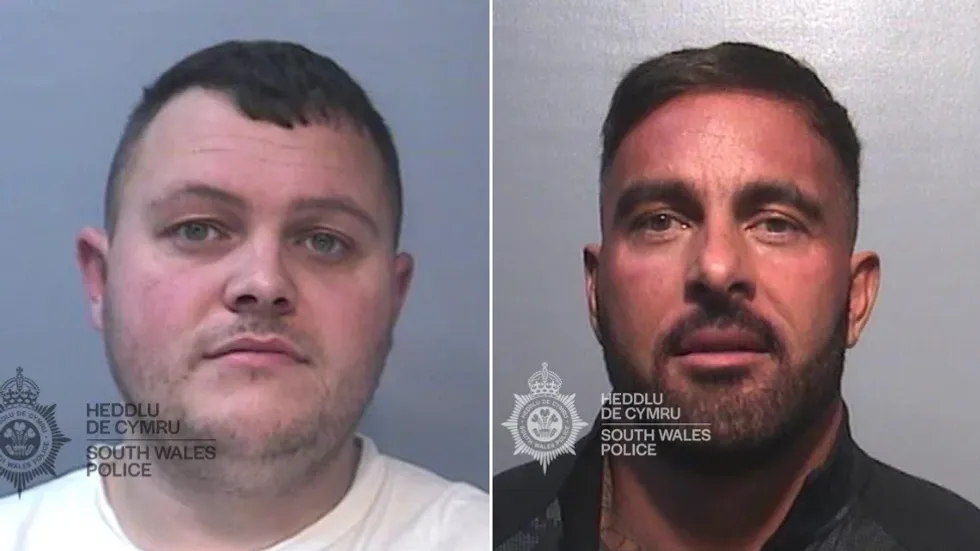 Car traders Joshua Sawyer (L) and Ashley Harris (R)