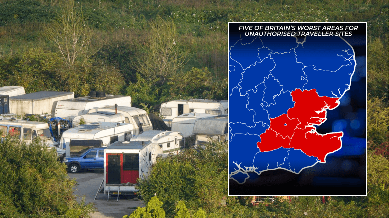 Caravan site; Map of traveller hotspots in England