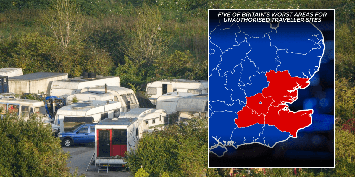 MAPPED: The five traveller hotspots where unauthorised caravans have staged 'military operation' takeovers