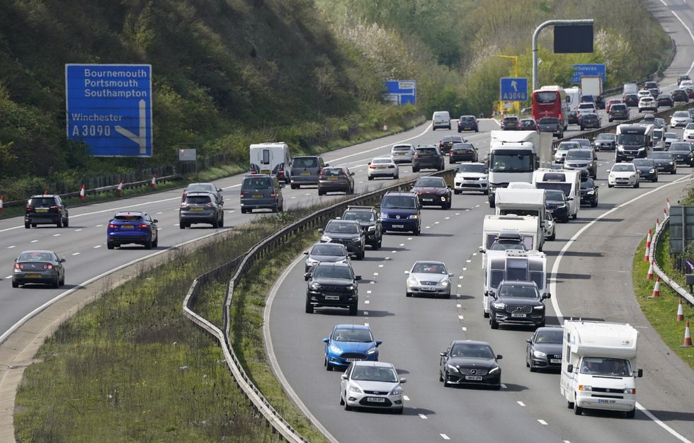 Cars driving on the motorway.