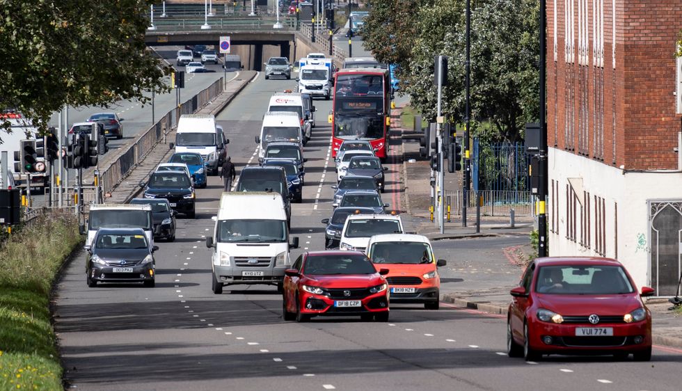 Cars driving