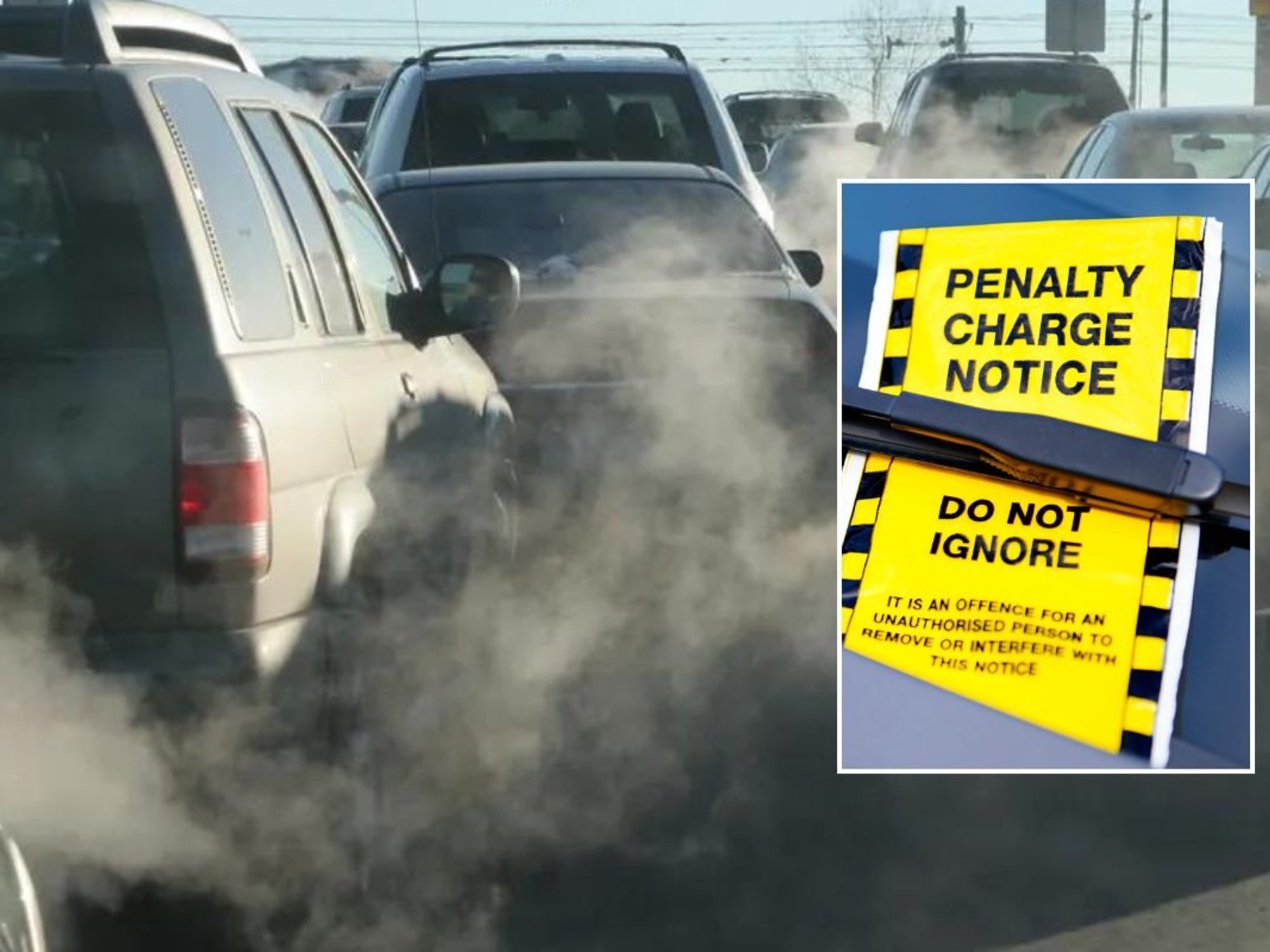 Cars idling and a penalty charge notice