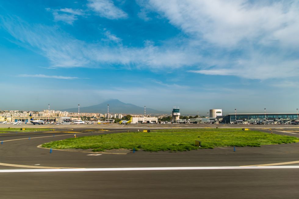 Catania International Airport with Mount Etna in the background (stock pic)\u200b