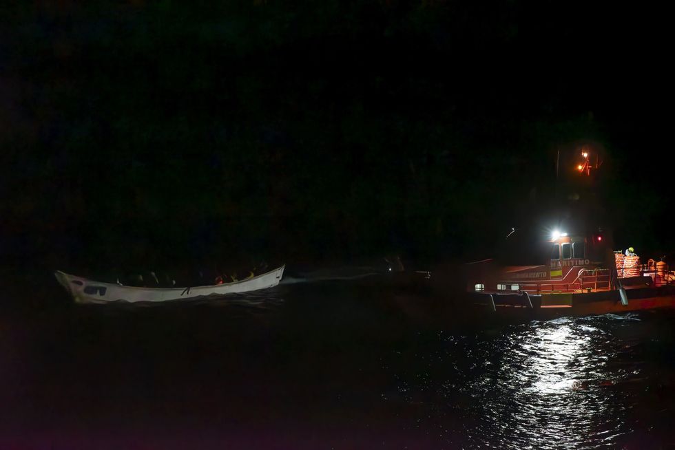 Cayuco off Canary Islands
