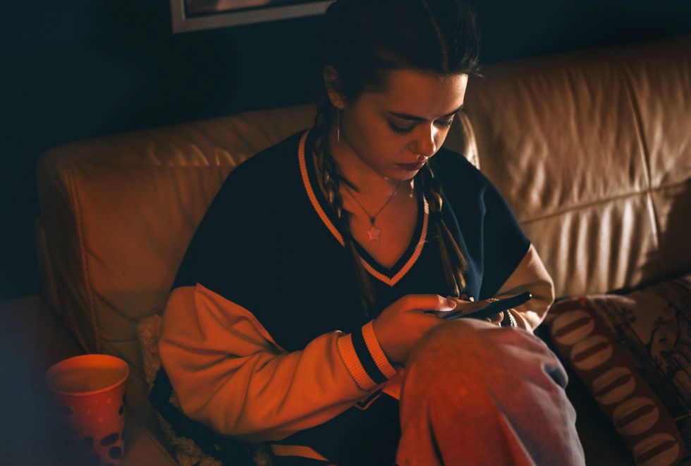 Child on her phone