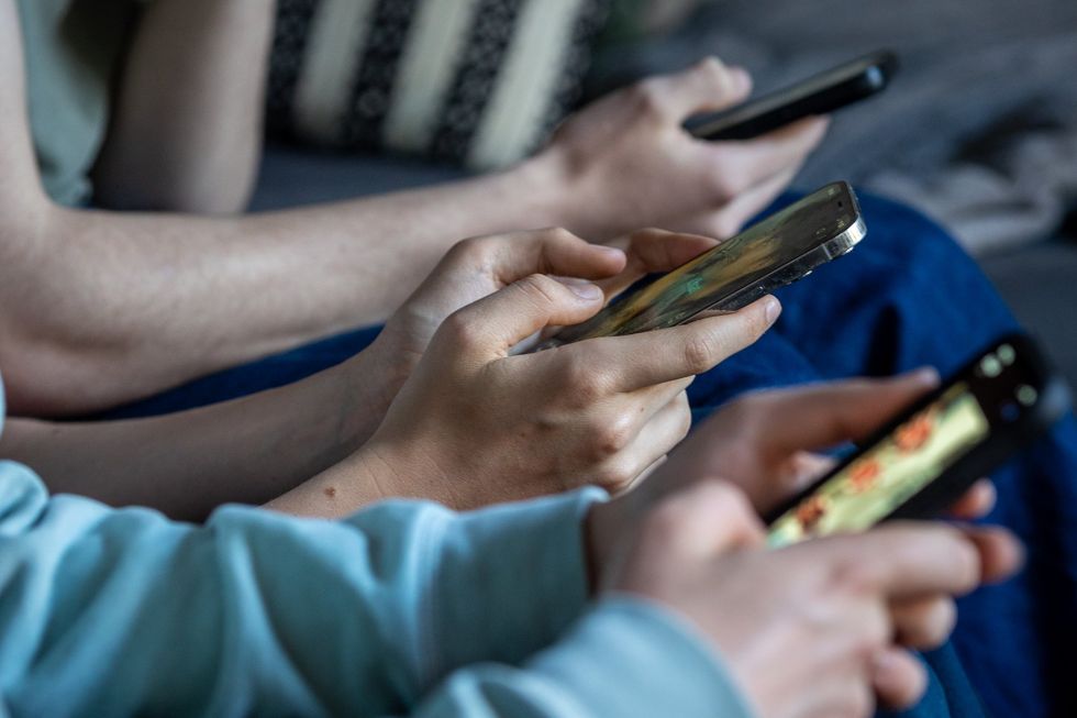 Children on phones