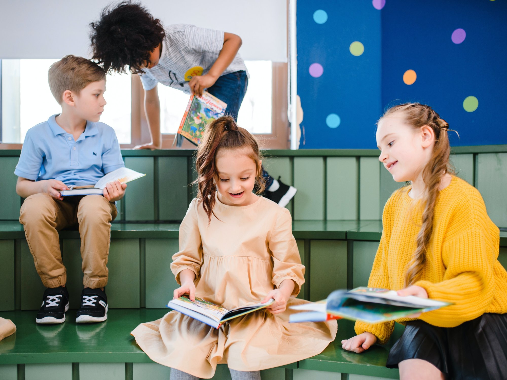 Children reading books