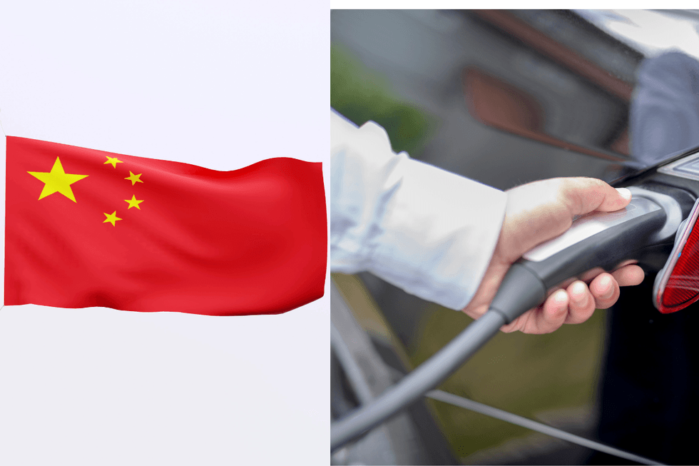 Chinese flag and electric charger
