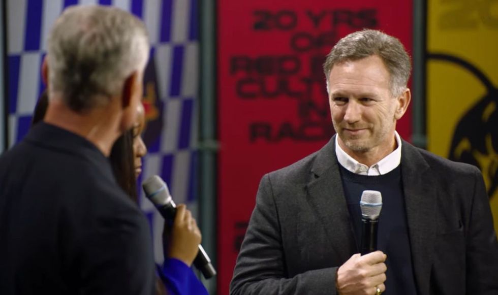 Christian Horner was at Red Bull's car launch