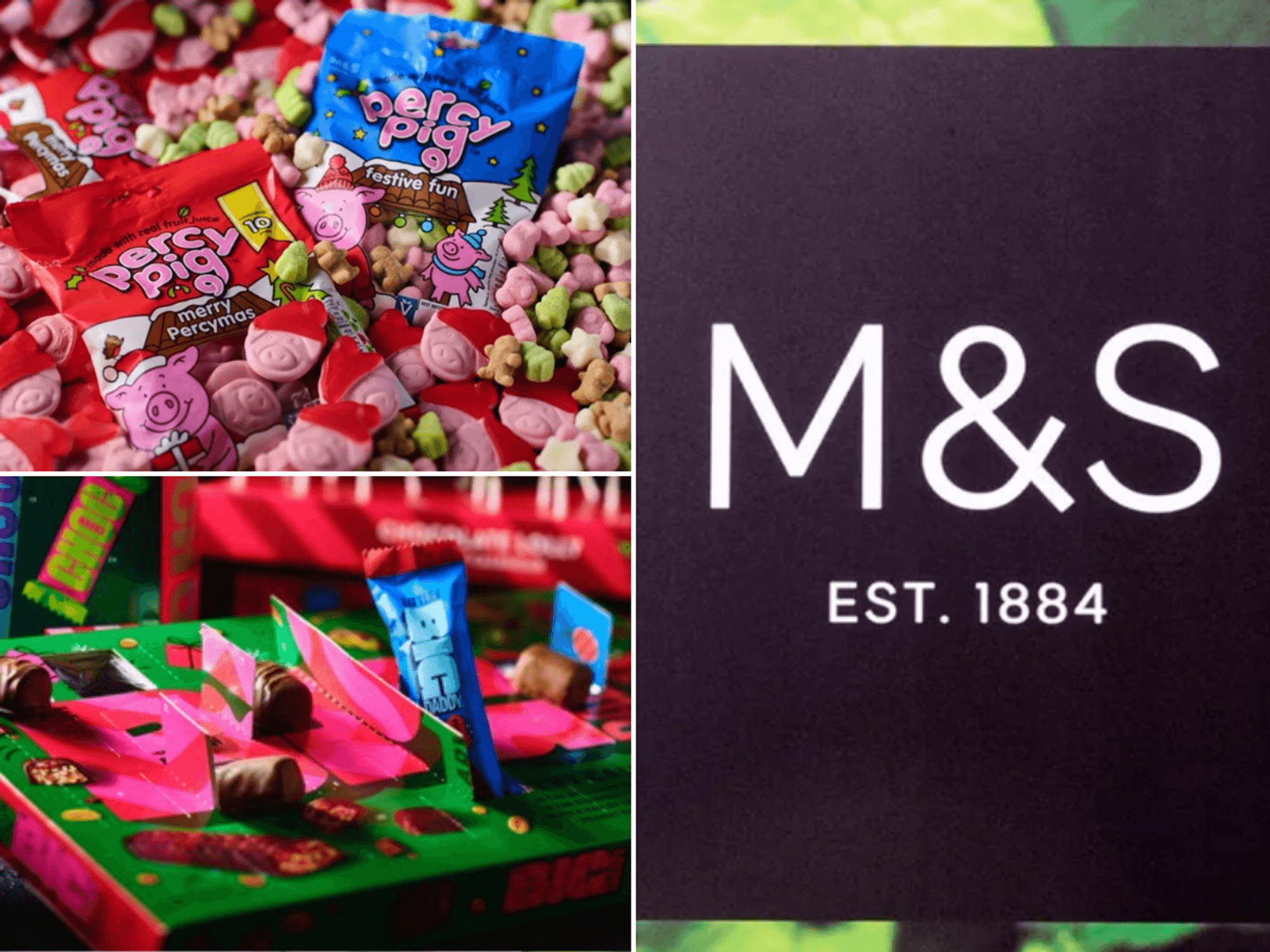 Christmas Percy Pig / Gimme S'more Munch / M&S sign
