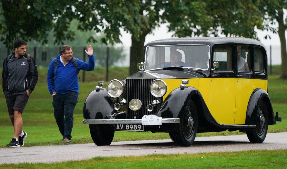 Classic car driving