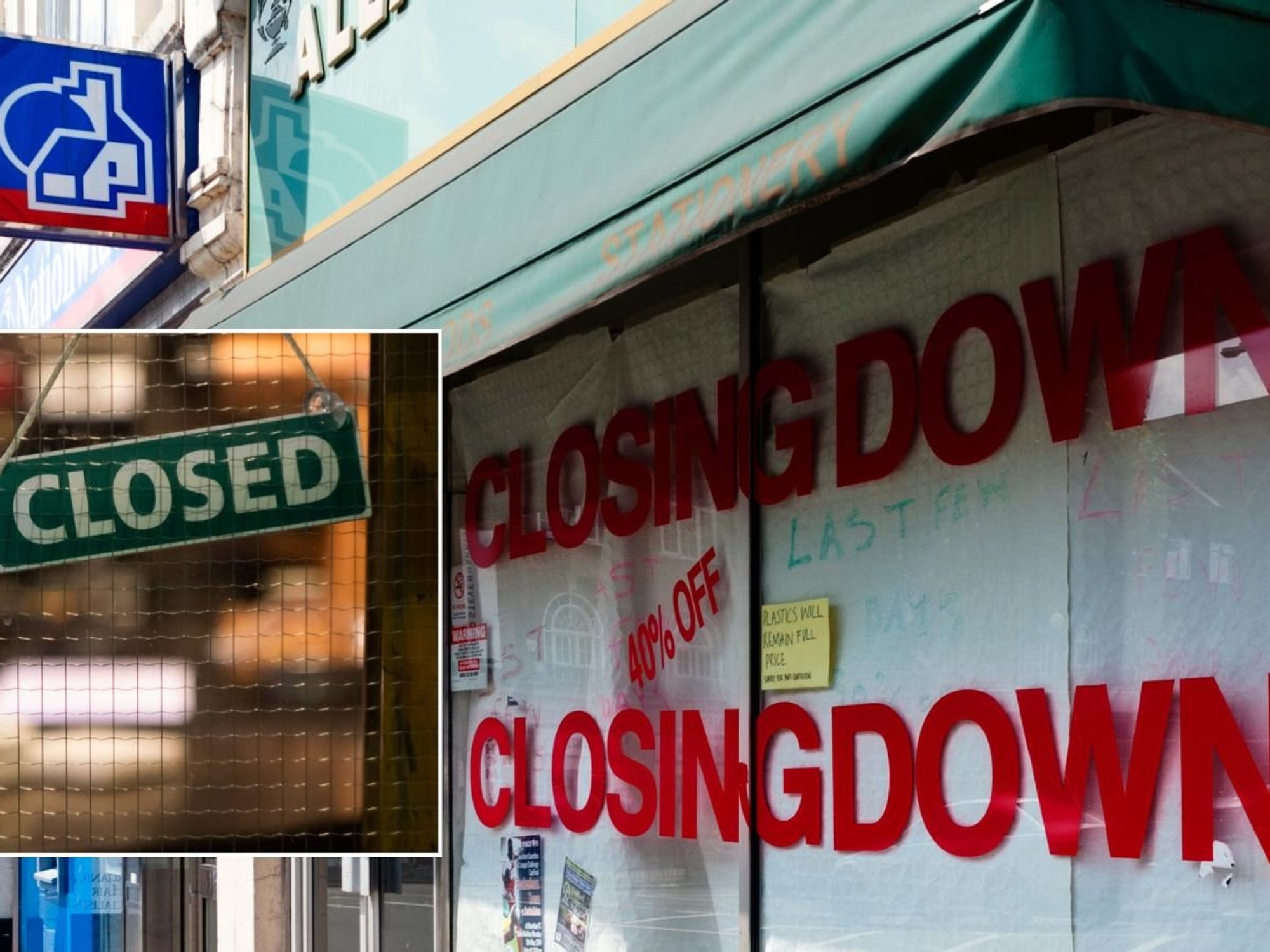 Closed store and closed sign