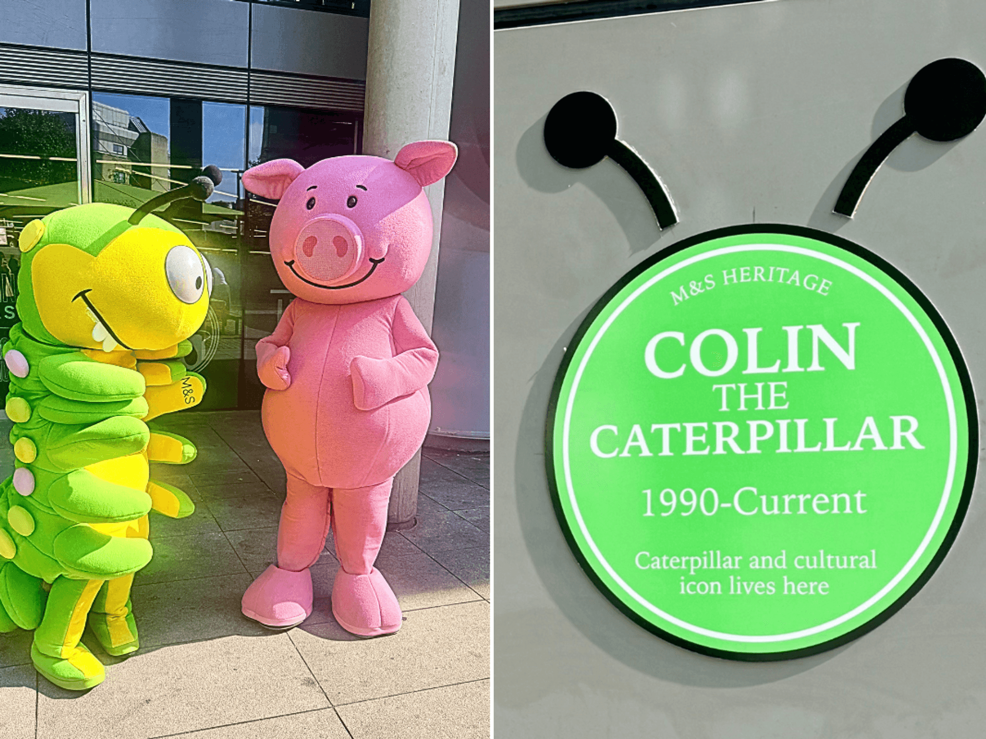 Colin the Caterpillar and Percy Pig plaque