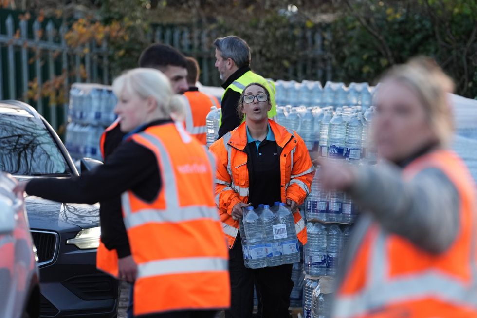 Collection points for bottled water have been set up and some customers have been told their supply may not return until Tuesday