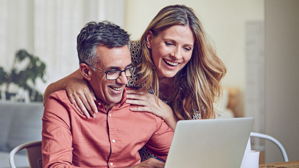 Couple at laptop