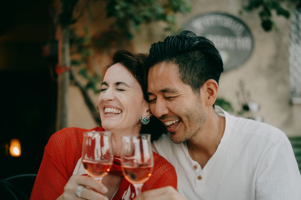 Couple drinking wine