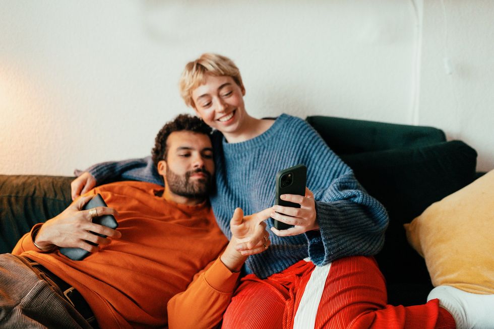 Couple on phone