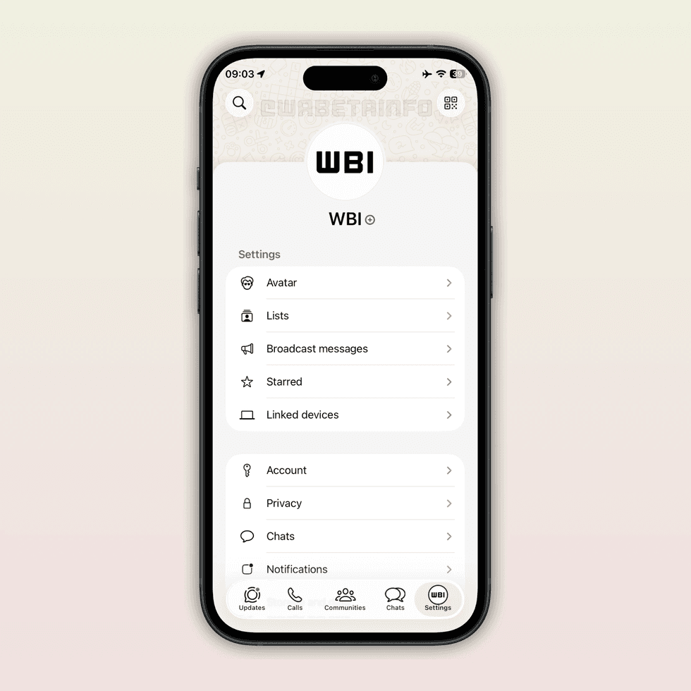 Cover photo section displayed on the Profile section of the WhatsApp app