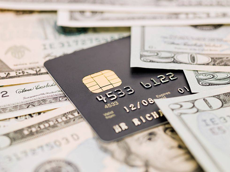 Credit card and US dollars