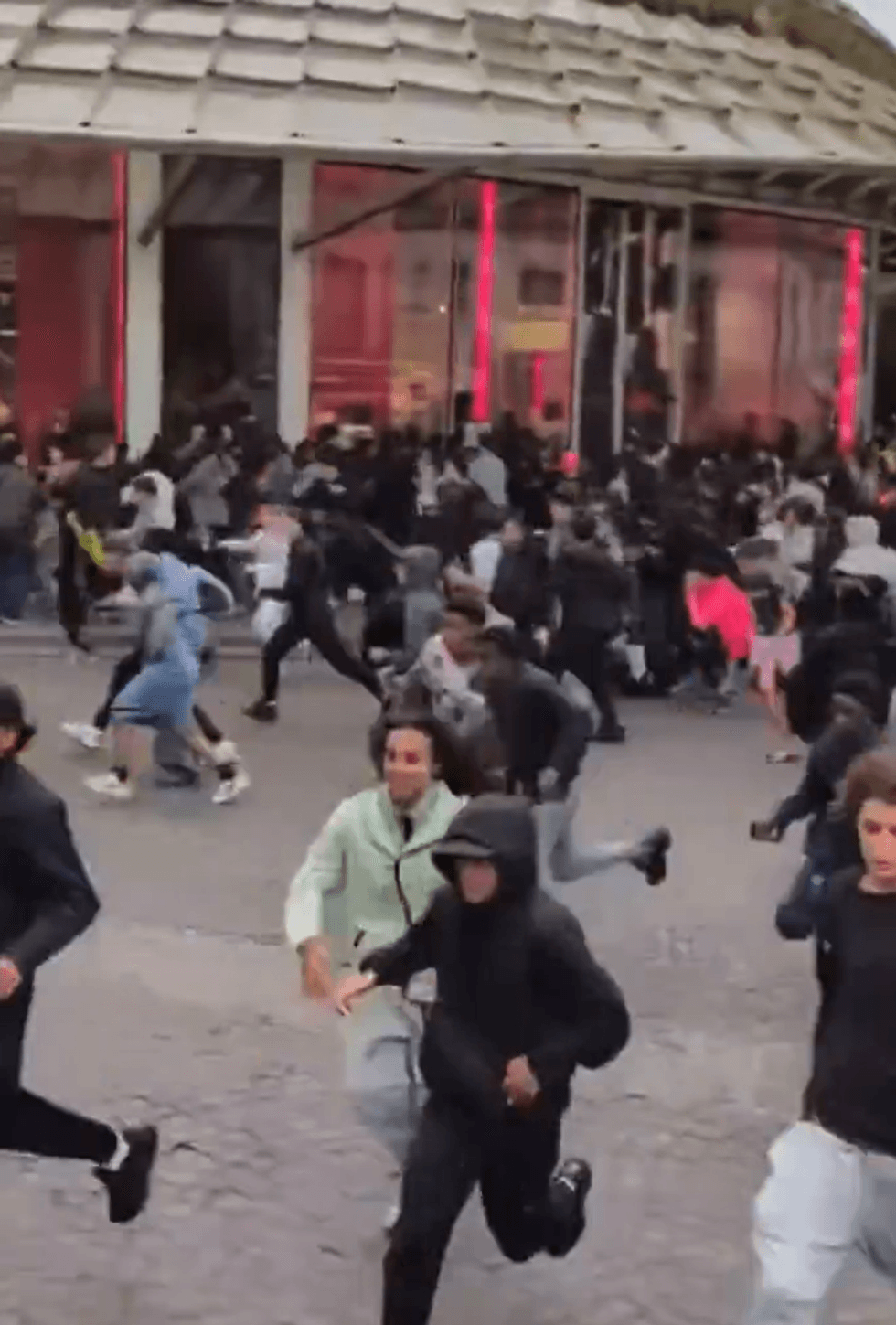 Crowds dispersing during the unrest