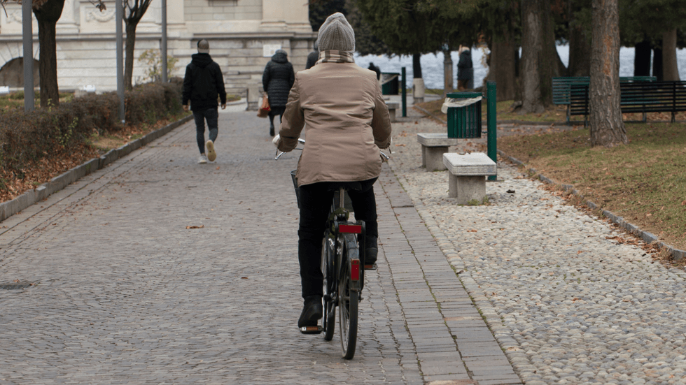Cyclist in Como