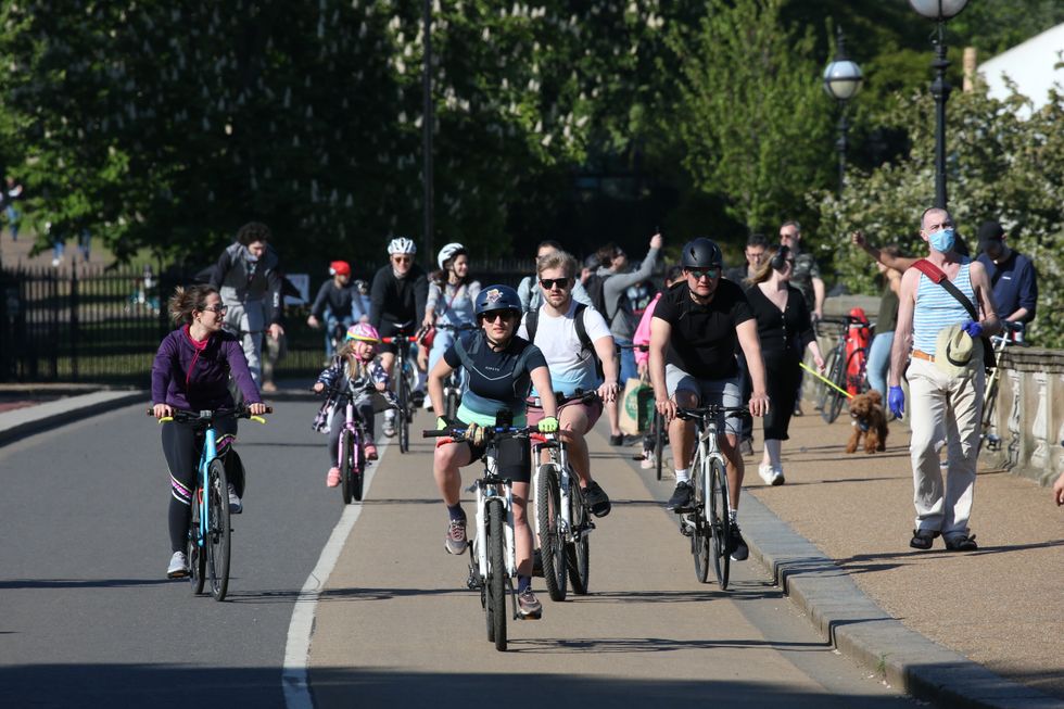 Cyclists on the road