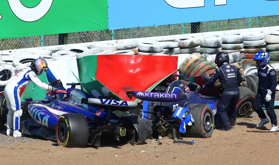 Daniel Ricciardo and Alex Albon