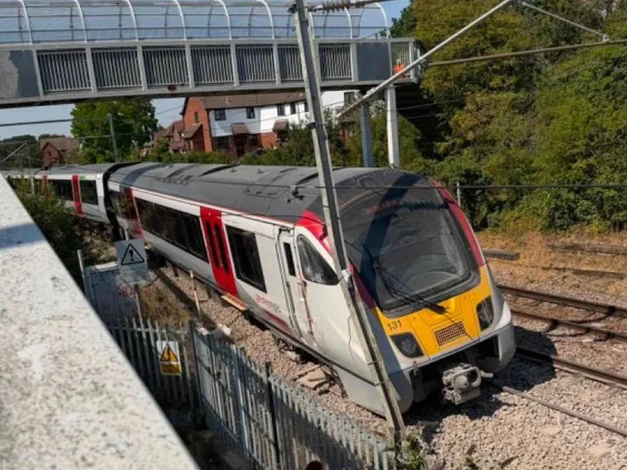 Derailed train in Essex