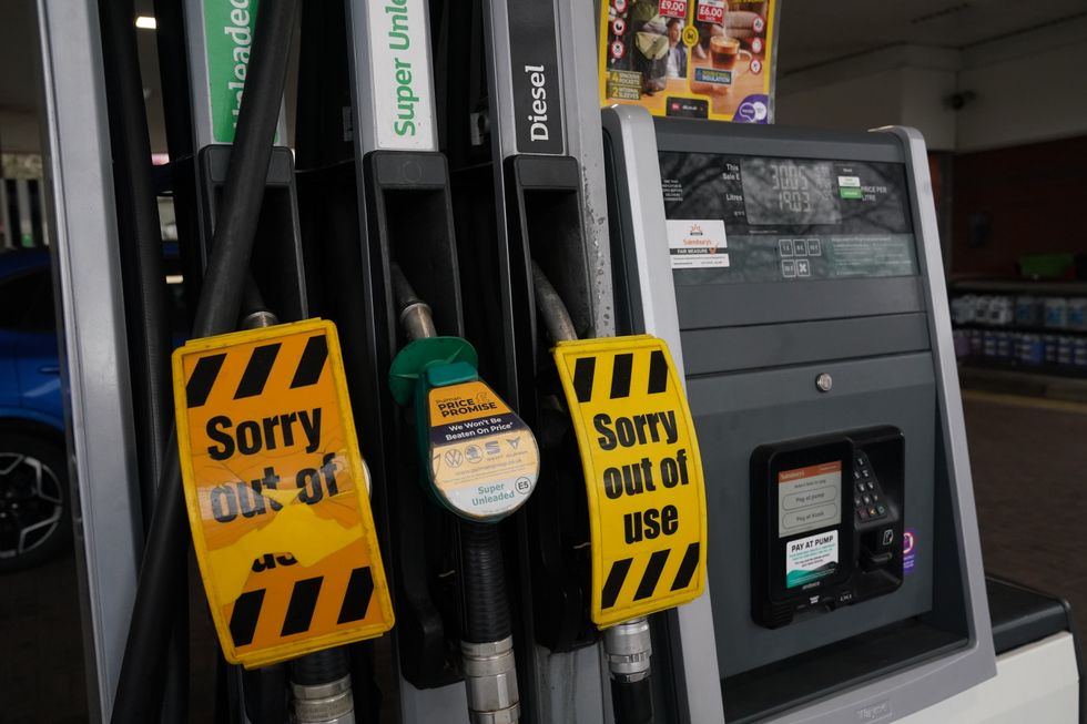 Diesel fuel at a petrol pump