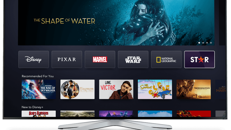 Disney+ home screen display