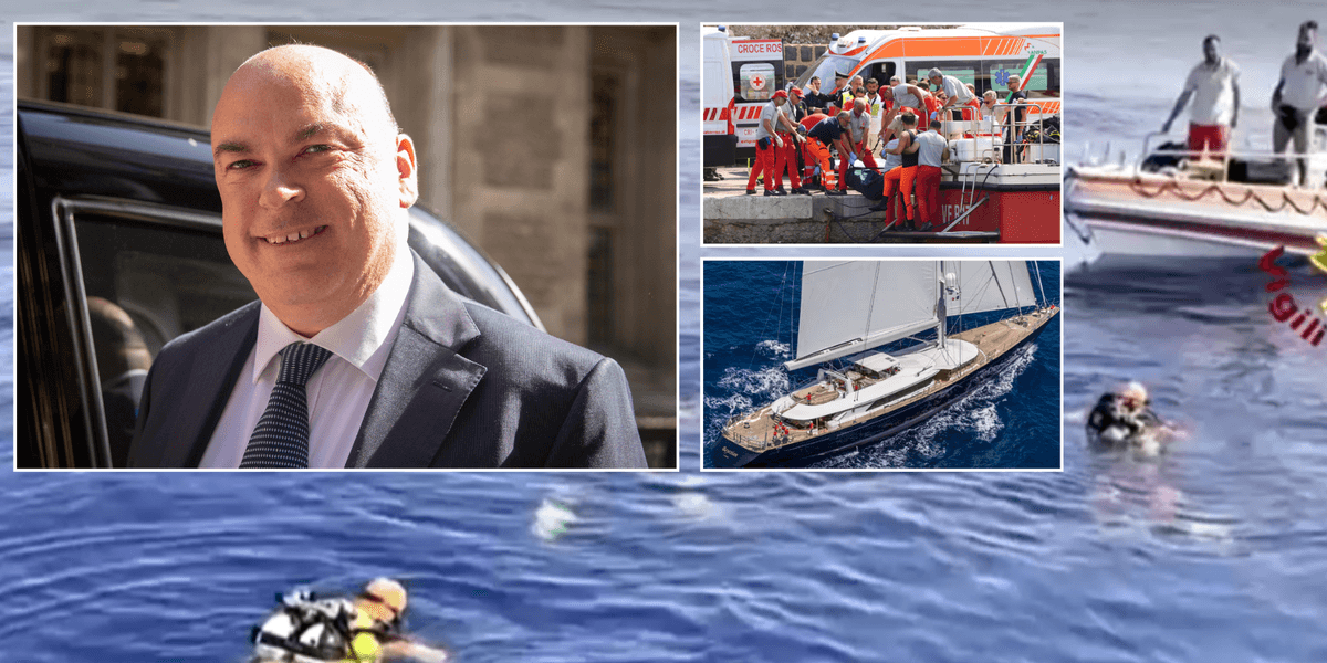 British tycoon and daughter missing as UK-flagged vessel carrying tourists SINKS off Italian coast after being hit by tornado