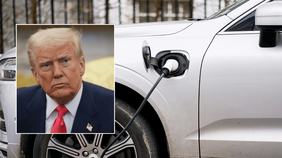 Donald Trump and electric Volvo car