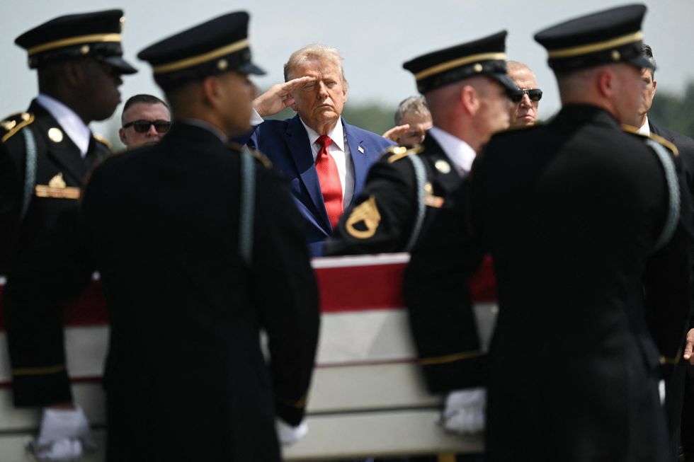 Donald Trump at Dover Air Force Base in Delaware\u200b