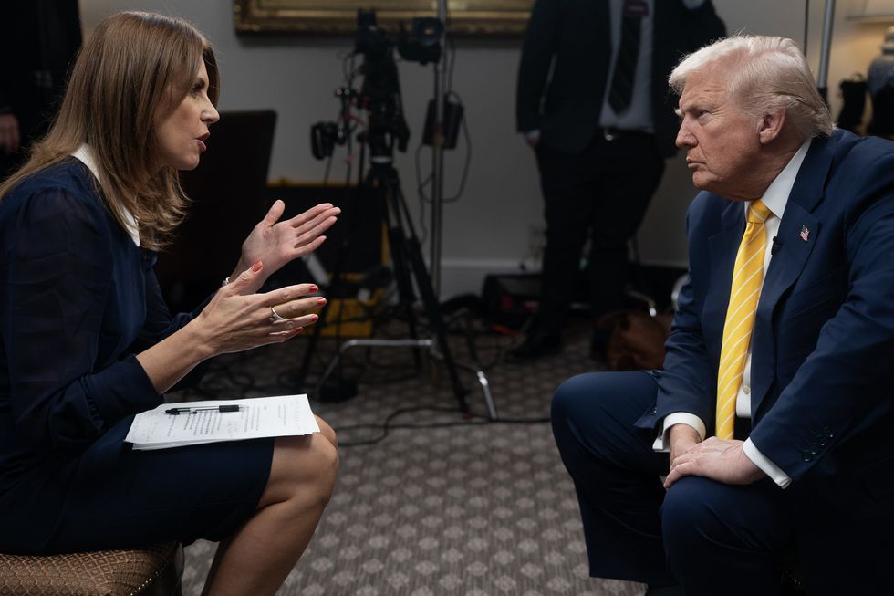Donald Trump being interviewed by Bev Turner
