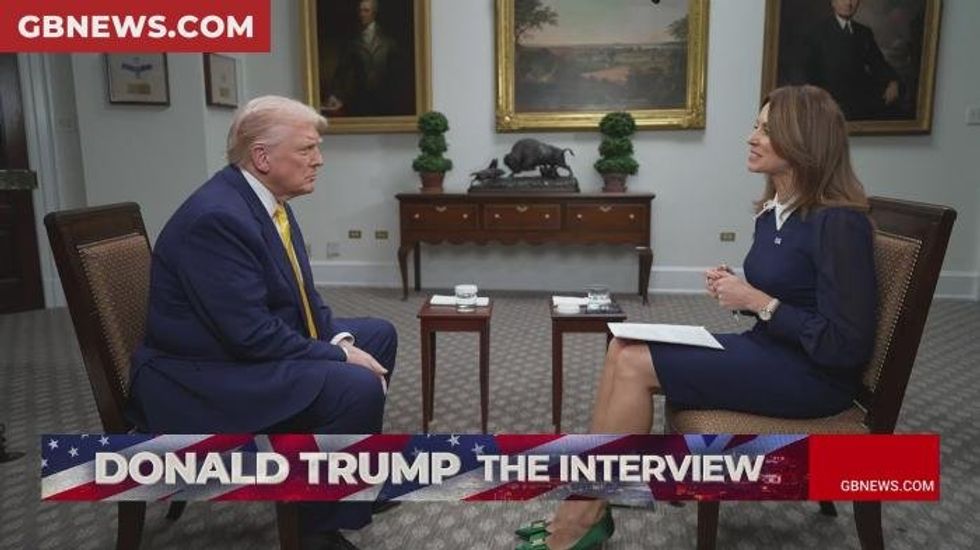Donald Trump during his interview with GB News' Bev Turner