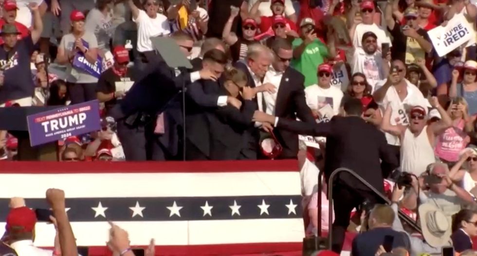 Donald Trump leaving the stage